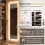 Armoire à pharmacie à miroir pleine longueur de 16 po x H 70 po à DEL avec capteur tactile, éclairage réglable, prise et USB, 5 tablettes, montage en surface ou encastré