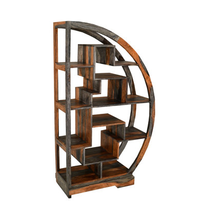 Goa Cube 150cm H x 89cm W Solid Wood Geometric Bookcase