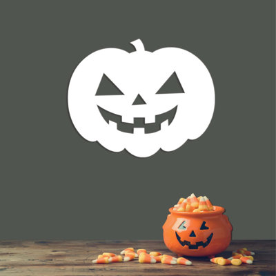 Halloween Pumpkin Metal Wall Art - Spooky Seasonal Decor - Jack O’Lantern Silhouette Design - Gothic Halloween Wall Hanging - Modern Industrial Metal Sculpture - Festive Home Decoration - Bold Statement Art Piece