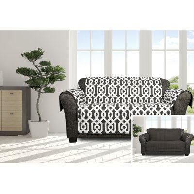 Geraint Polyester Box Cushion Loveseat Slipcover