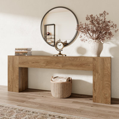 86-Inch Extra Long Console Table For Entryway, Wooden Behind Couch Table Narrow, Farmhouse Entrance Table For Hallway Living Room
