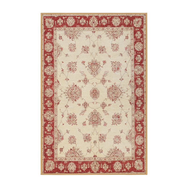 Tapis oriental beige / rouge Bautz, Rectangle 7 pi x 10 pi