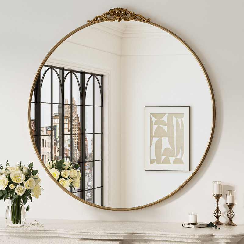 Miroir d'appoint mural Stourbirdge, Or antique, 36 po x 36 po