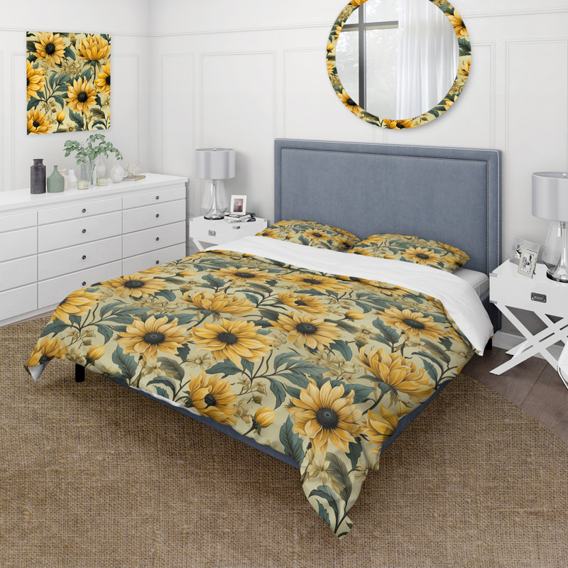 Ensemble de housse de couette en microfibre vert / jaune Harvest Celebration