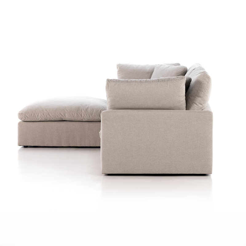 Stevie Modular Sectional, Beige Polyester