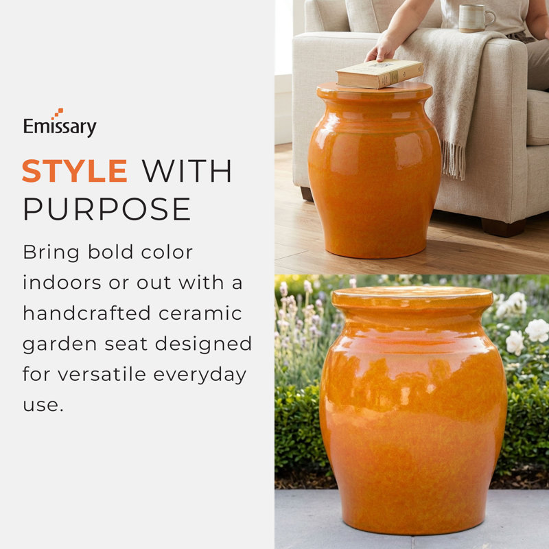 Koji Garden Stool, Bright Orange