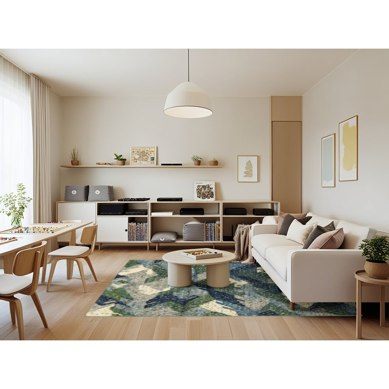 Abstract Indoor Rug, Rectangle 7' x 9'