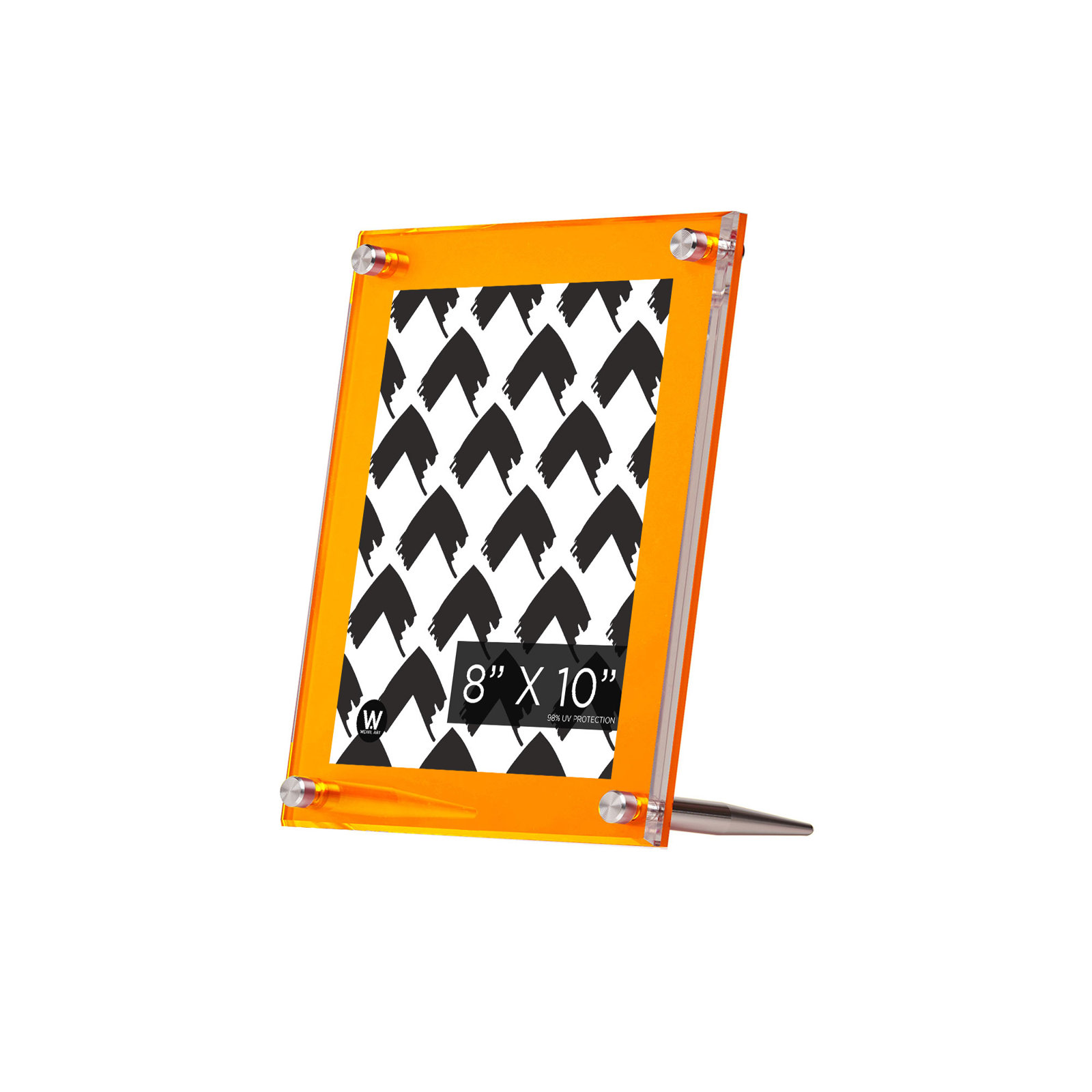 Color Back 8" x 10" Picture Frame, Amber/Silver