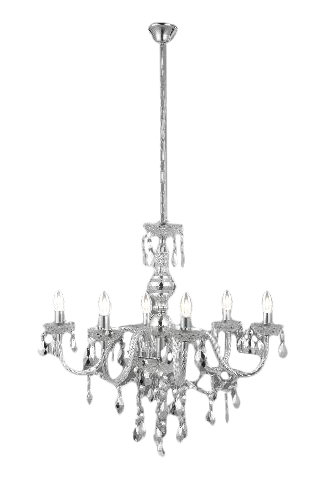 Jeffries 6 - Light Chandelier, Transparent