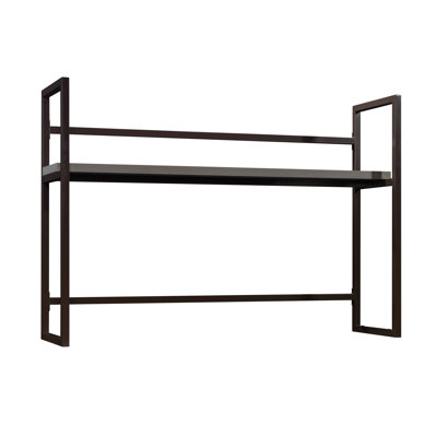 Hutch with 1-Inch Thick Top, Brown finish