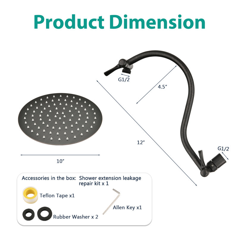 Rain Adjustable Shower Head 1.8 GPM GPM, Rubbed Bronze