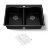 Kennon 33" L x 22" W Double Basin Dual Mount Kitchen Sink