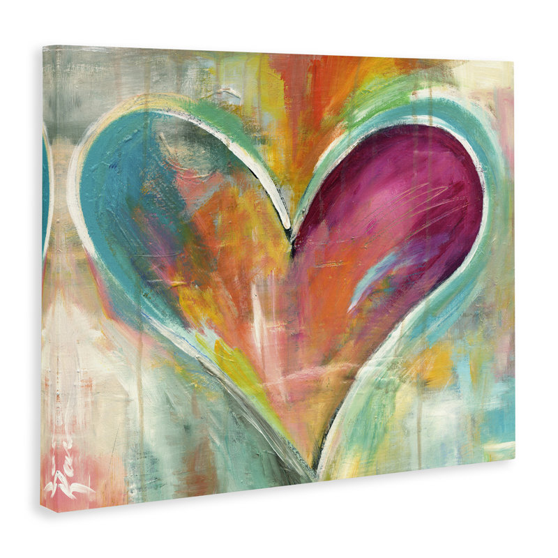 Abstrait coloré, art textuel sur toile tendue XXL par Kami Lerner, H 30 po x l 40 po