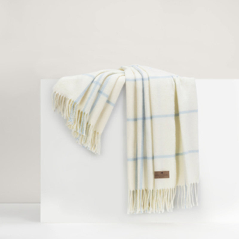 Lexington Plaid Throw, Baby Blue