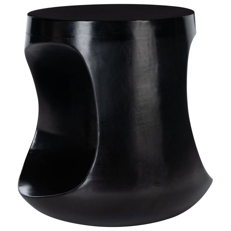 Angelette Concrete Top End Table, Black