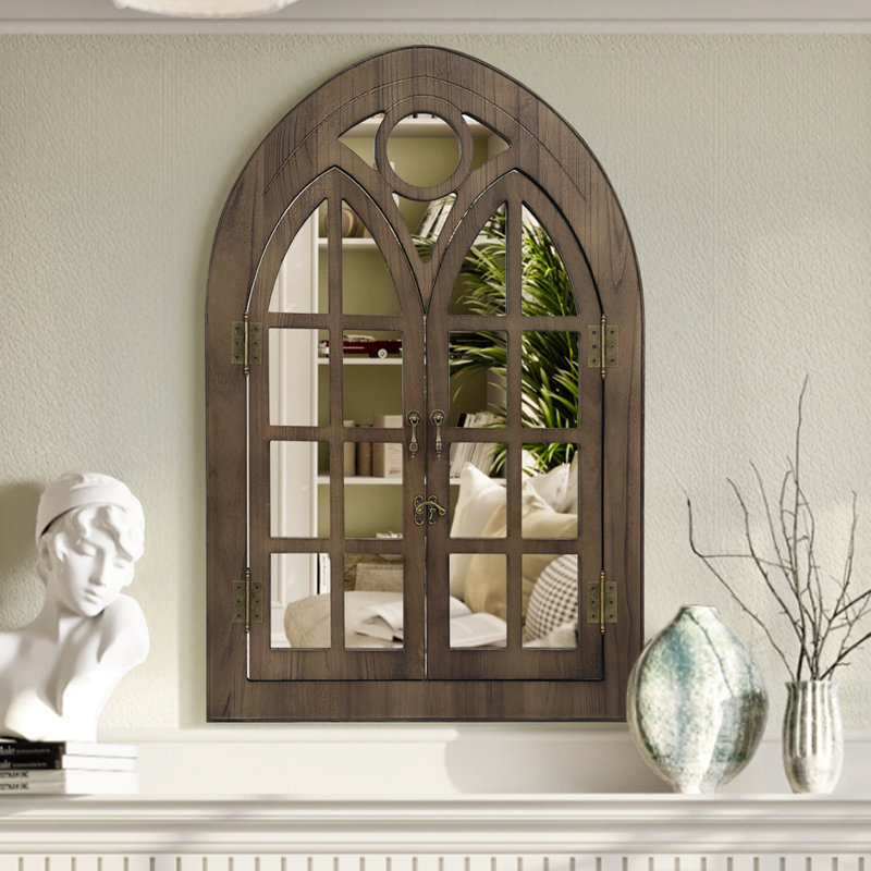Miroir mural Cherrilyn, H 24 po x l 35,8 po, Brun