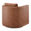 Faux Leather Swivel Barrel Chair