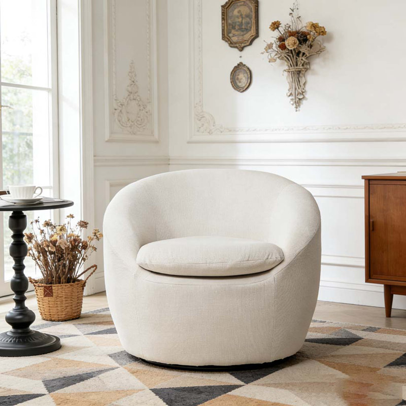 Fauteuil demi-tonneau Modern, Beige