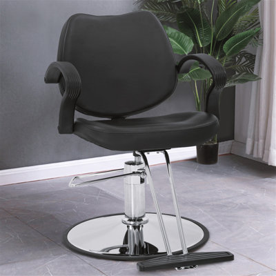 Faux Leather Salon Chair Comfortable Upholstered Styling Chair for Beauty Salon Barber Chair Modern Hydraulic Adjustable Height Chair for Spa and Salon Use
