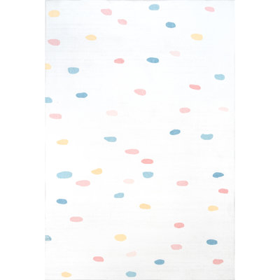 Tapis blanc à pois Jovanny