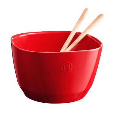 Burgundy Ceramic Salad Bowl