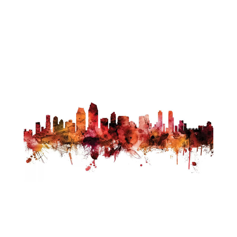 San Diego, California Skyline by Michael Tompsett - 1 Piece Wrapped Canvas Wall Art, 20.32 cm H x 30.48 cm W