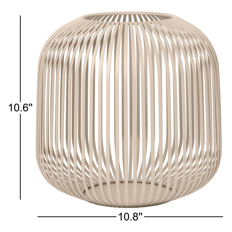 LITO Metal Tabletop Lantern, Nomad, 10.6" H x 10.8" W x 10.8" D