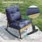 Ensemble de chaises berçantes 3 pièces avec table d'appoint et coussins-108198383