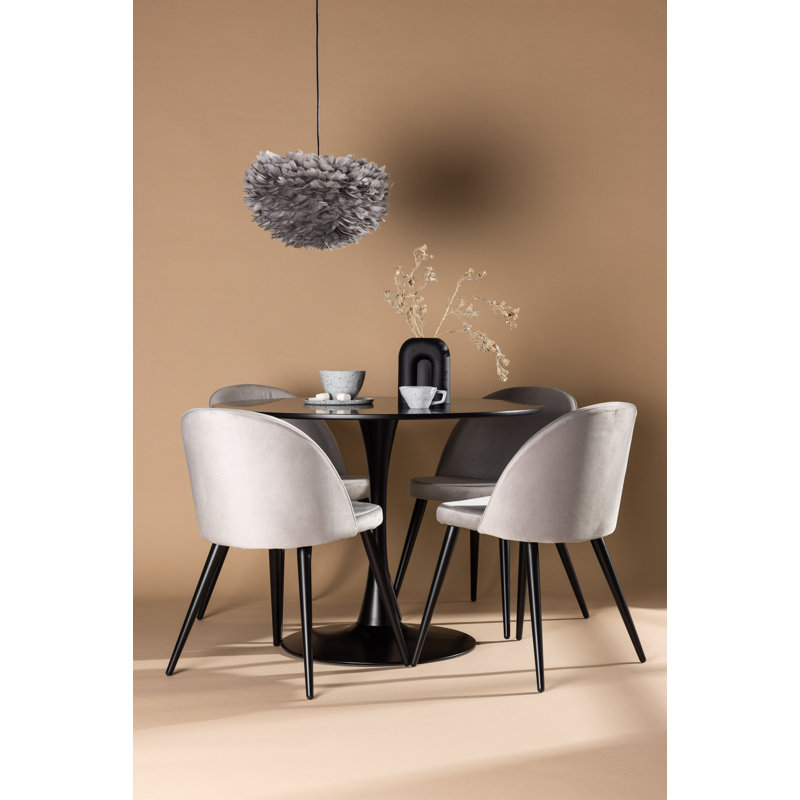 Syrna 4 - Person Dining Set, Grey, Grey