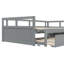 Lit de jour extensible avec couchette, lit de jour en bois avec couchette, gris