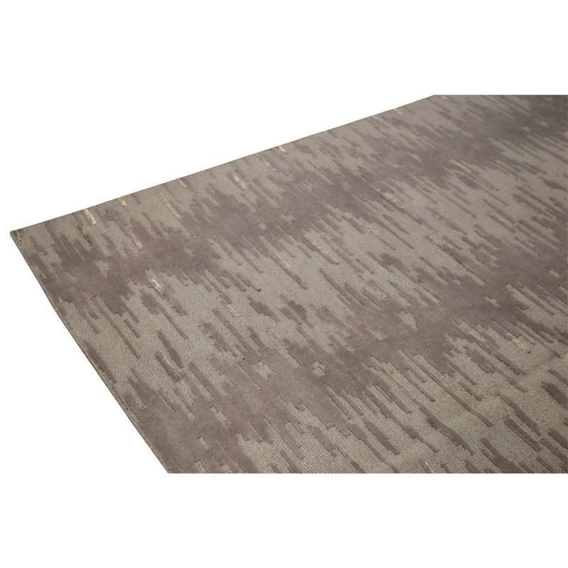 Hand Knotted Area Rug in Silver