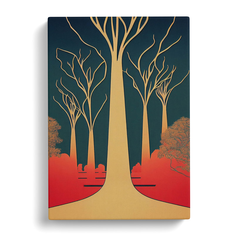 Bold Tree Art No.3 - Print, No Matte, 50cm H x 35cm W x 3cm D, Wrapped Canvas