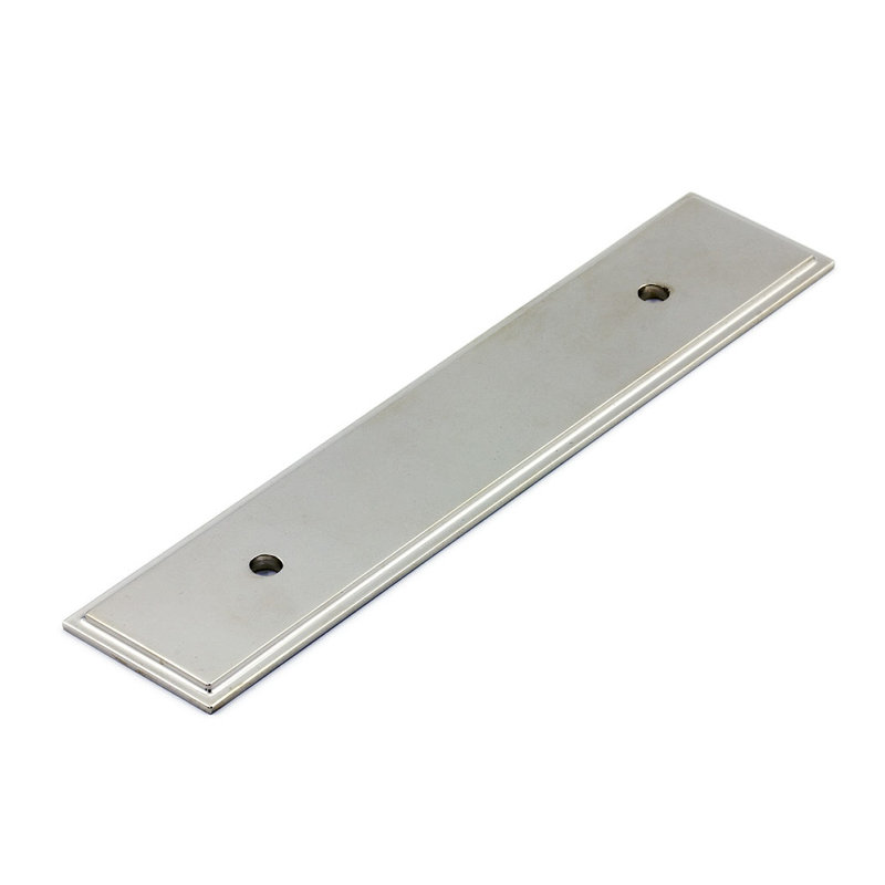 Blackplate en métal pour les tirettes, Nickel poli, H 6,16 po x l 1,25 po x p 0,13 po