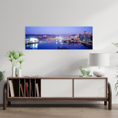 «Skyline at Sunset», Pittsburgh, Pennsylvanie, États-Unis, art contemporain abstrait, art mural de la ville