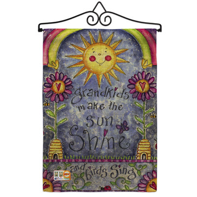 2 côtés en toile jute 19 x 13 po grandkids en toile jute occasion spéciale family drapeau de jardin