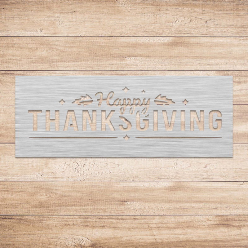 Décoration murale «Happy Thanksgiving», H 6 po x l 16 po x P 0,12 po, Argent