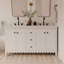 Meuble-lavabo à double cuve festonné 60 po - blanc - sans comptoir - boutons noirs-123431082-123431084