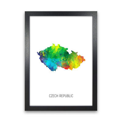 Czech Republic Watercolour Map by Michael Tompsett - 1 Piece Wall Art