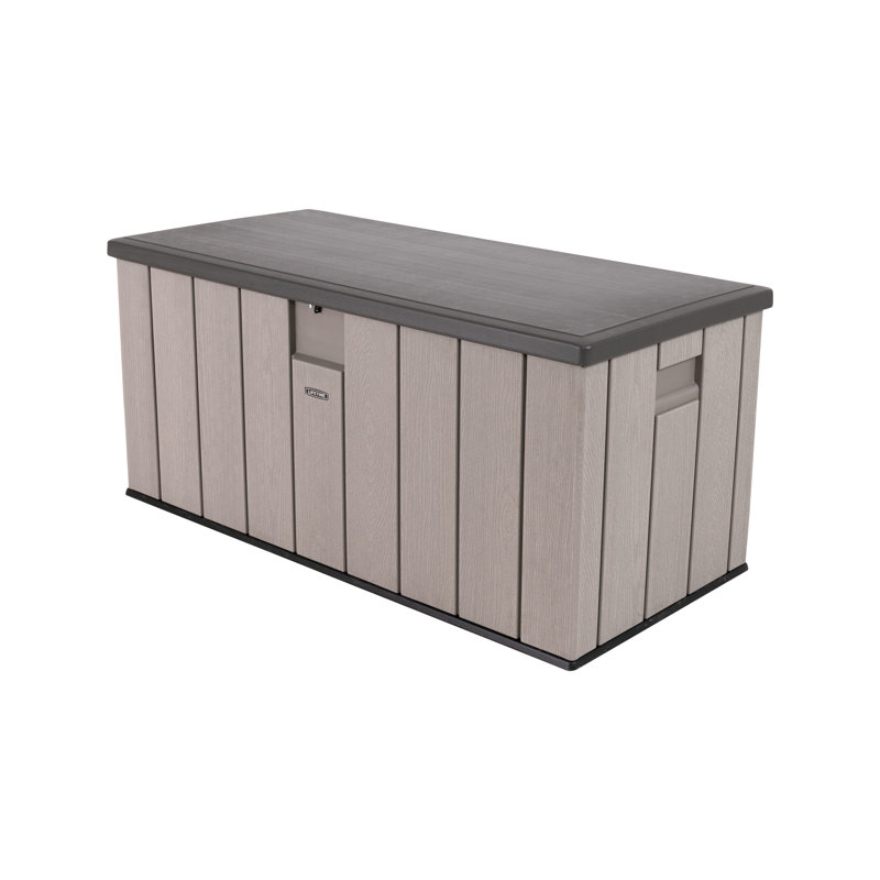 Lifetime 59.1'' W 150 Gallons Water Resistant Polyethylene Plastic Lockable Deck Box in Gray