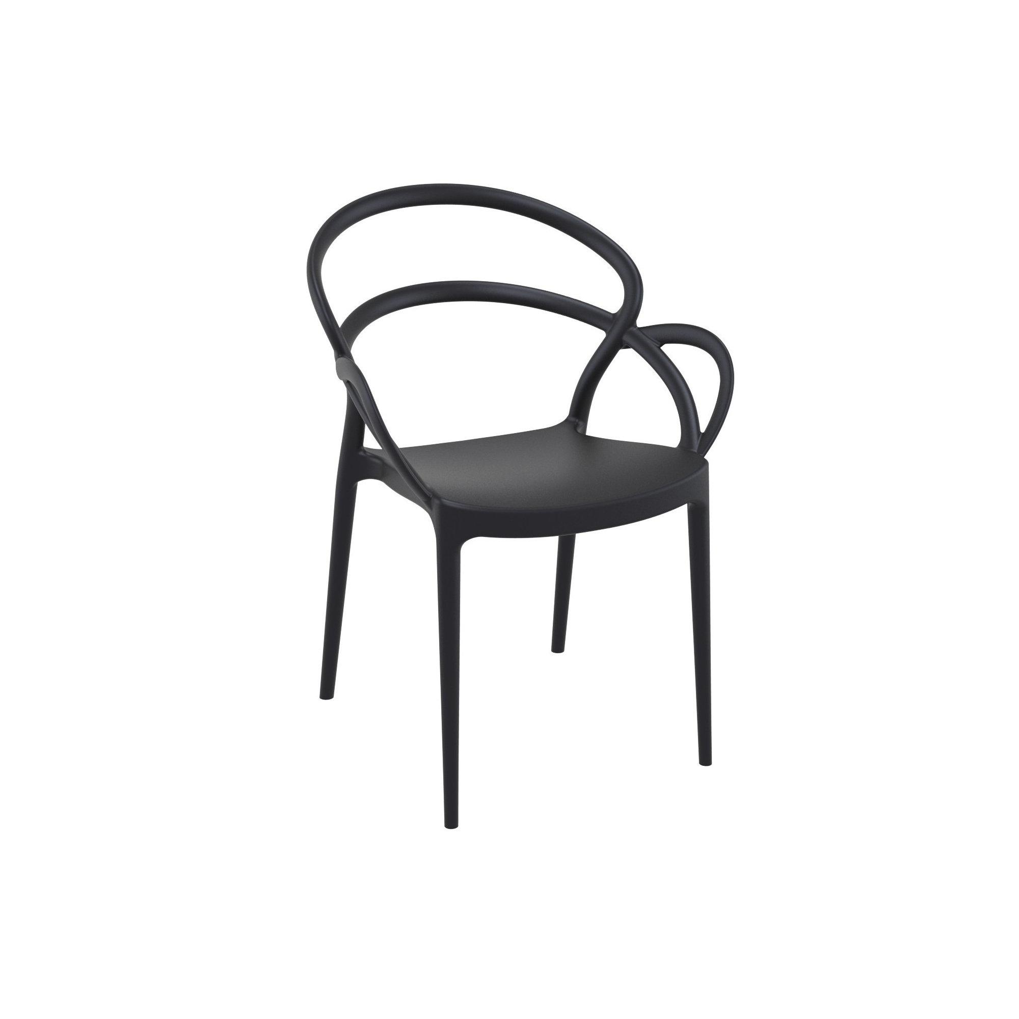 Farrah Mila Armchair 2 Person Seating Set, Black