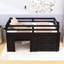 Lit mezzanine simple en bois avec tiroirs et tablette de rangement intégrés-34612049
