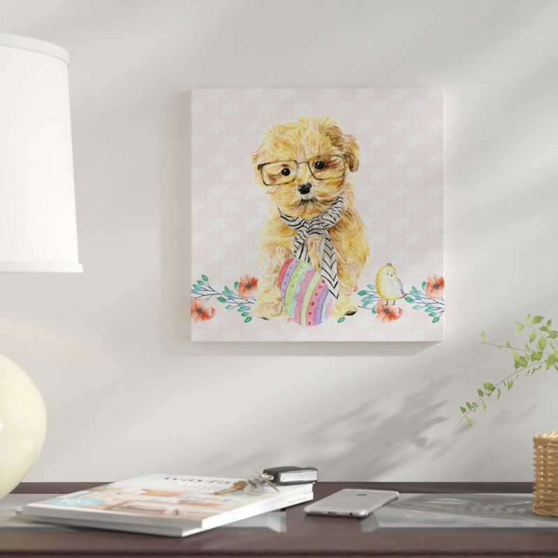 «Easter Pups I», reproduction d'impression sur toile tendue, H 18 po x l 18 po x P 1,5 po, Toile tendue, Pas de tapis