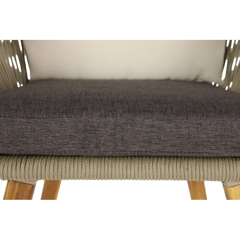 Chaise de patio intérieur / extérieur avec coussin Alpert