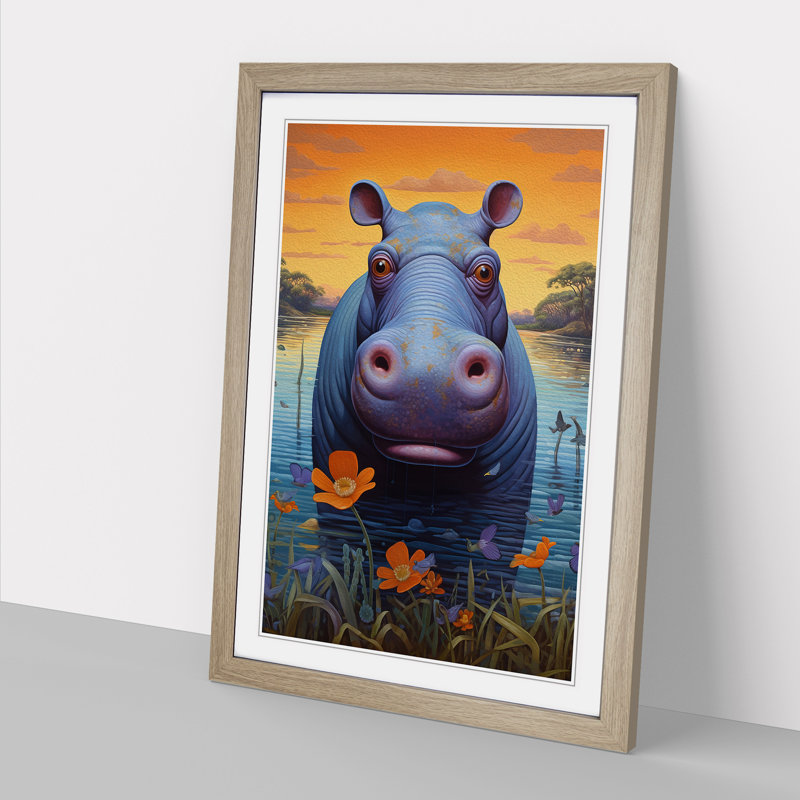 Hippo Modern - Framed Print