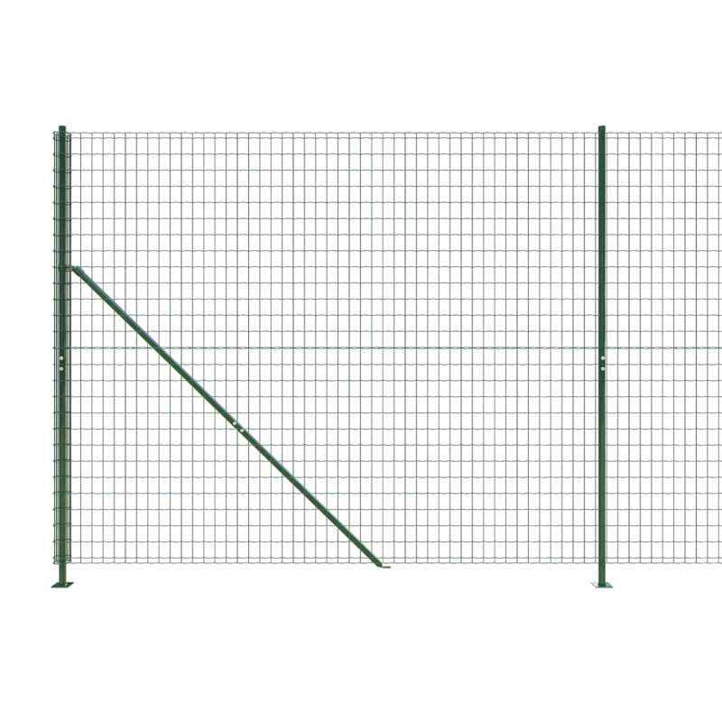 Ashor Metal Wire/Mesh Fence, Green, 140cm H x 1000cm W x 5cm D, 7