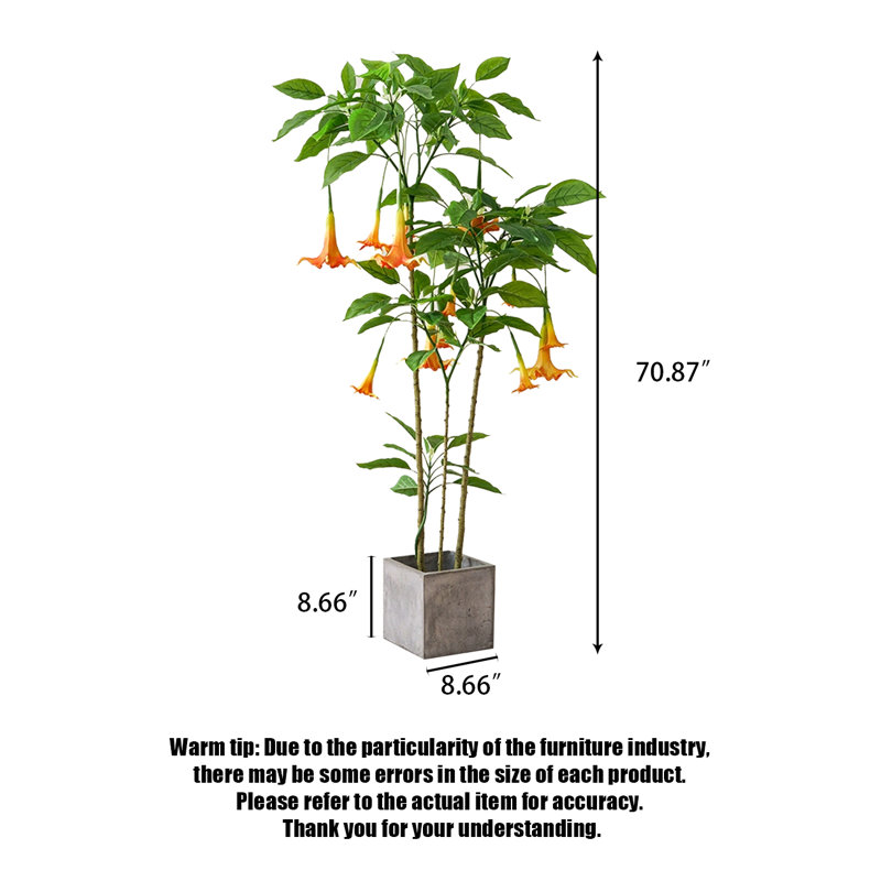 Grande plante verte Mandala Simulation, H 70,87 po x l 27,56 po x P 27,56 po
