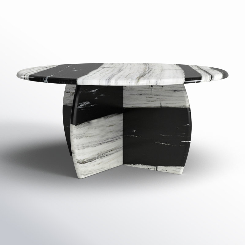 Marble Top Coffee Table, Black/White