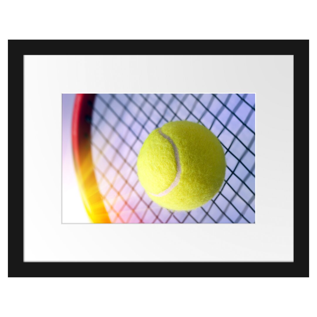 Gerahmtes Poster Tennisschläger Tennisball