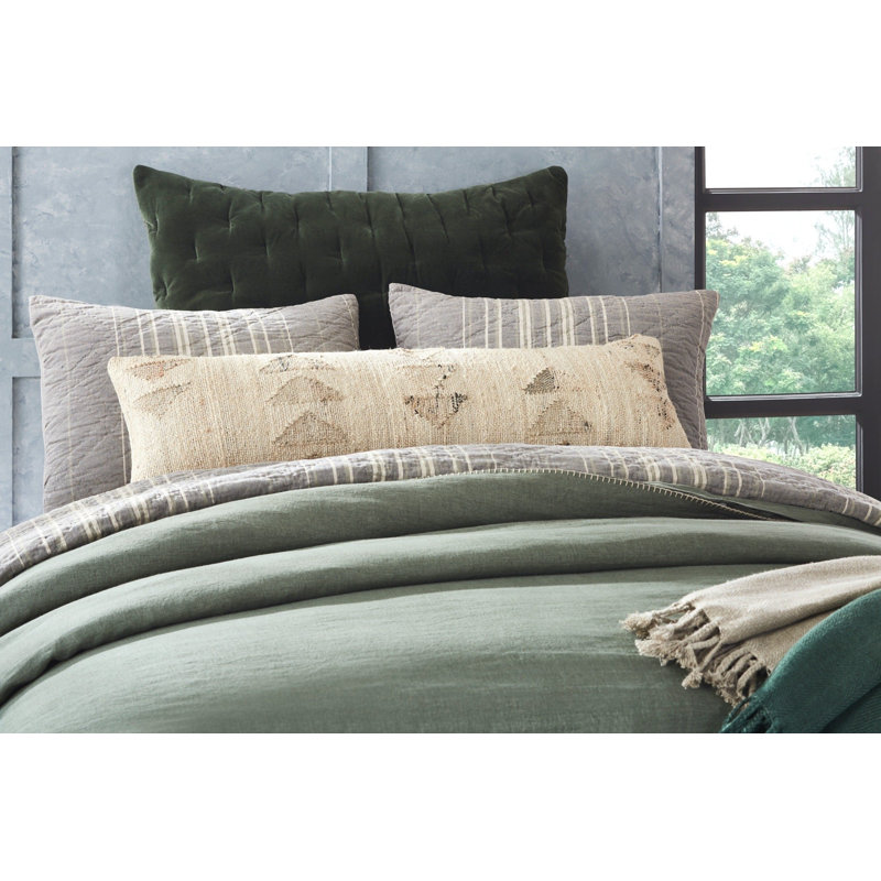 Bryce Linen Duvet Cover, California King Duvet Cover, Kale
