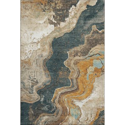 Premium Machine Washable Farolt AMF1907 Abstract Rug